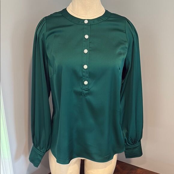Talbots Rhinestone Button Blouse Size SP - Picture 1 of 11